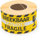 Etichette di pericolo del municipio - fragili - giallo nero - 250 pezzi - avvertenza adesiva - rd-313000