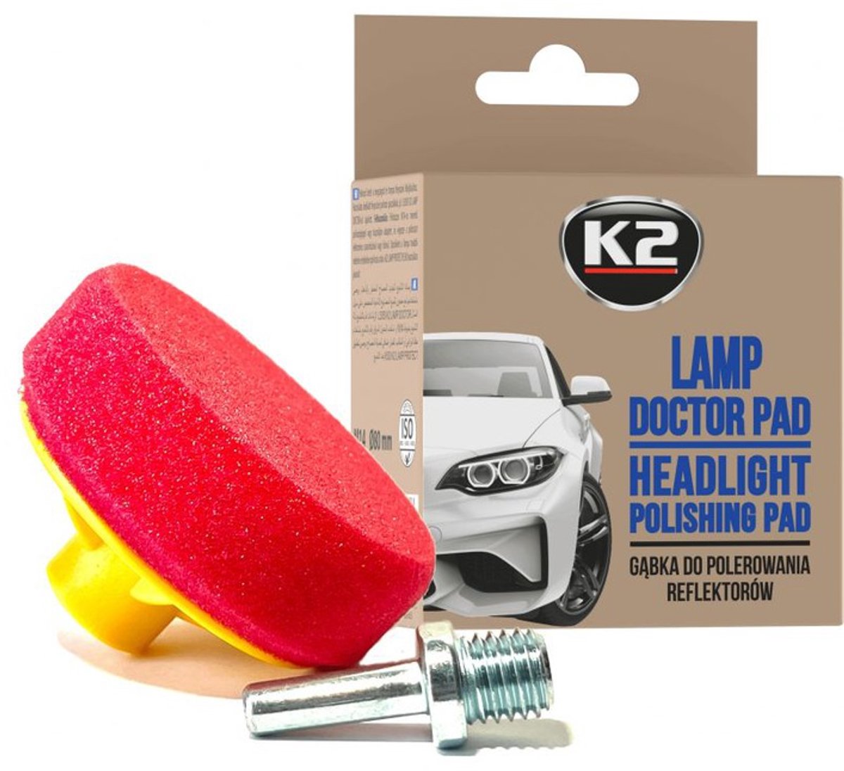 K2 k533 perfect - polijstschuim voor boren - 80mm - m14 schroefdraad - met adapter
