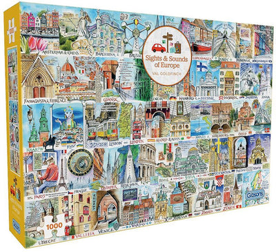 Gibsons - sights sounds of europe (by val goldfinch) - 1000 pieces 68×49cm (w×h) - jigsaw puzzle for adults