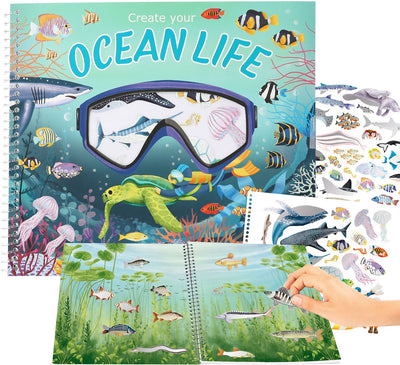Depesche - crea tu libro de pegatinas de vida oceánica