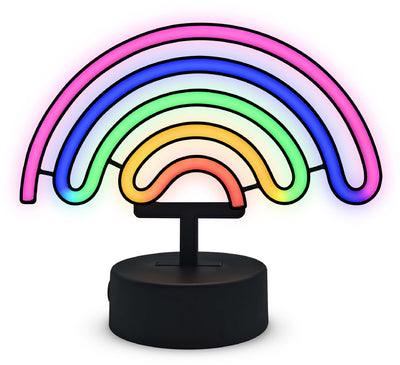 Luces divertidas para fiestas - Lámpara LED de neón arcoíris - arcoíris - multicolor - con USB y pilas