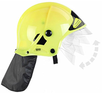 Klein toys - fire helmet - 31x17.5x21 cm - lights up in the dark - incl. movable visor and adjustable size - yellow black