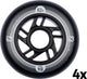 Set di ruote per pattini in linea Nijdam - 84x24 mm - 4 pezzi - nero nero