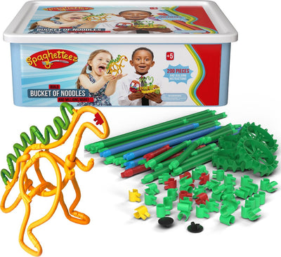 Clics spaghetteez flexible building rods in storage box, 200dlg.