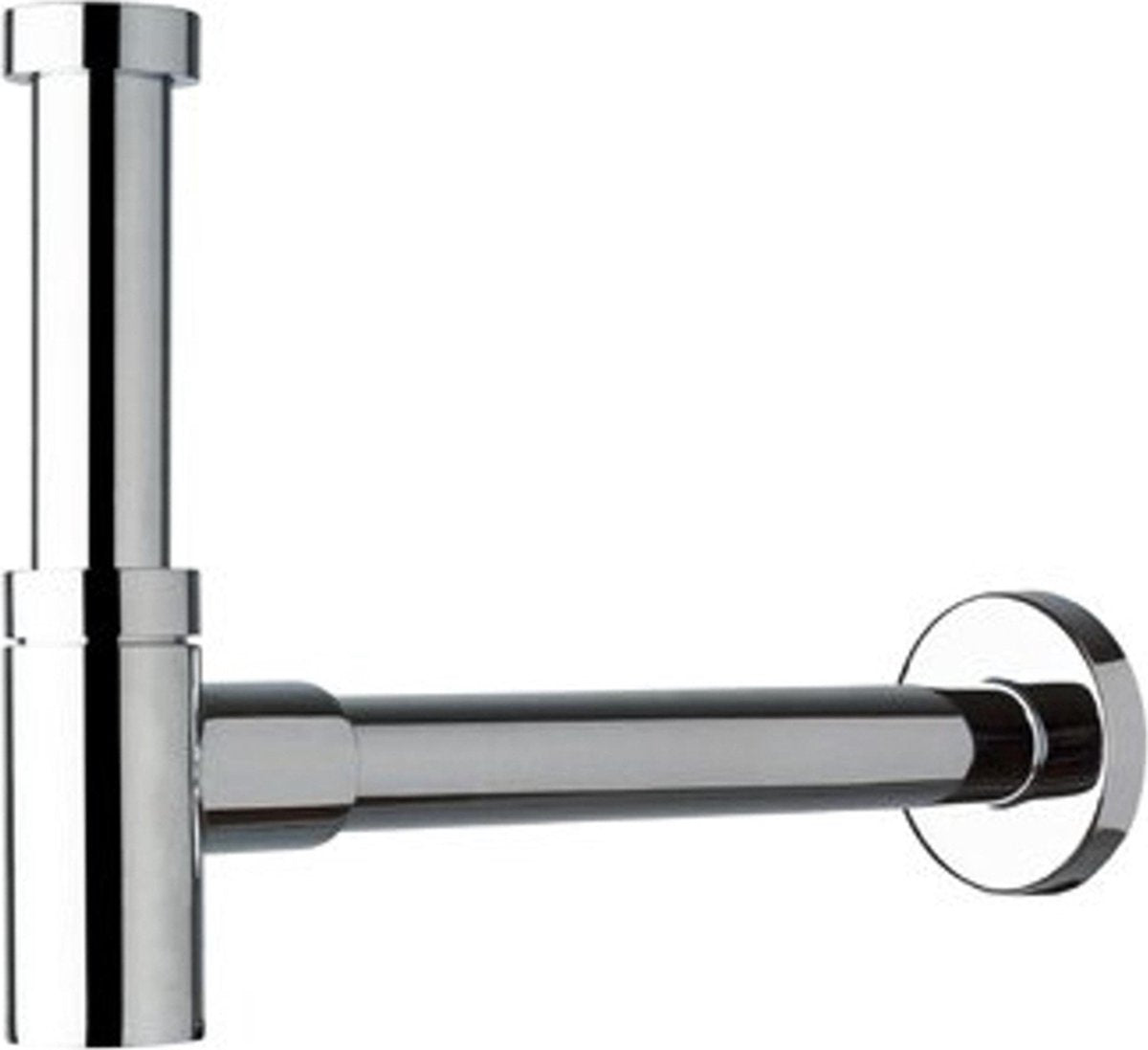 Lavabo Plieger mini sifone - 5 4 - con tubo a parete da 25 cm e rosone - cromo