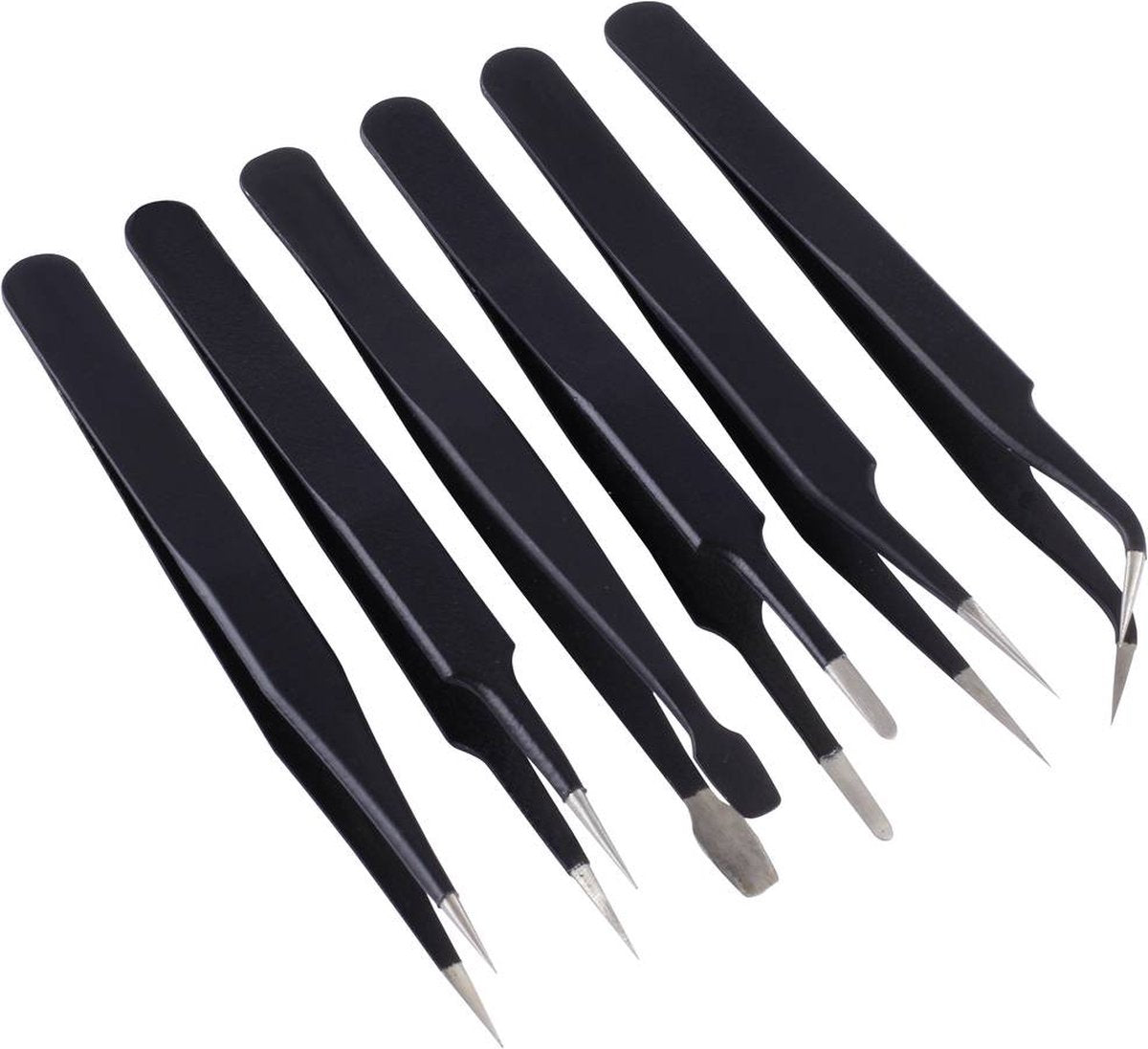Set pinzette Quadrios 23ec157 a punta, arrotondata, a punta, angolata, fine, a punta, piatta, a punta, fine