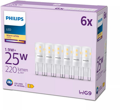 Philips LED capsule - 25 W - G9 - warm white light - 6 pieces