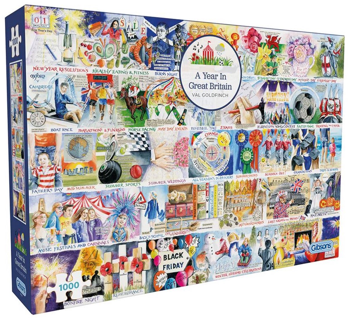 Gibsons - un anno in Gran Bretagna (di val golfinch) - 1000 pezzi 68×49 cm (l×a) - puzzle per adulti
