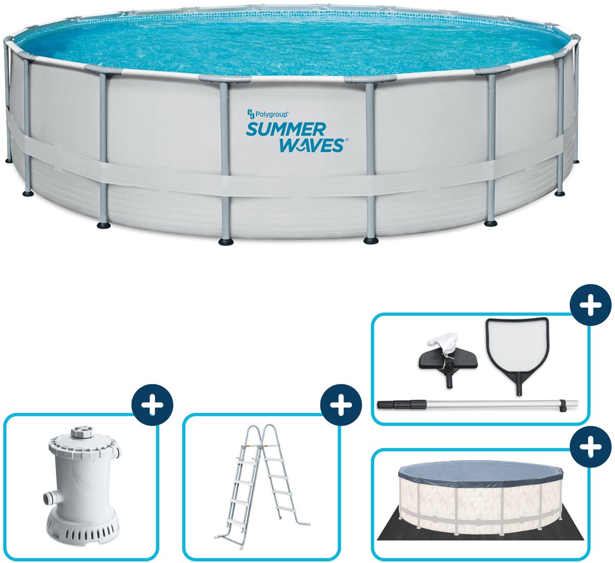 Piscina delle onde estive Telaio d'élite 549 x 132 cm + pompa filtro