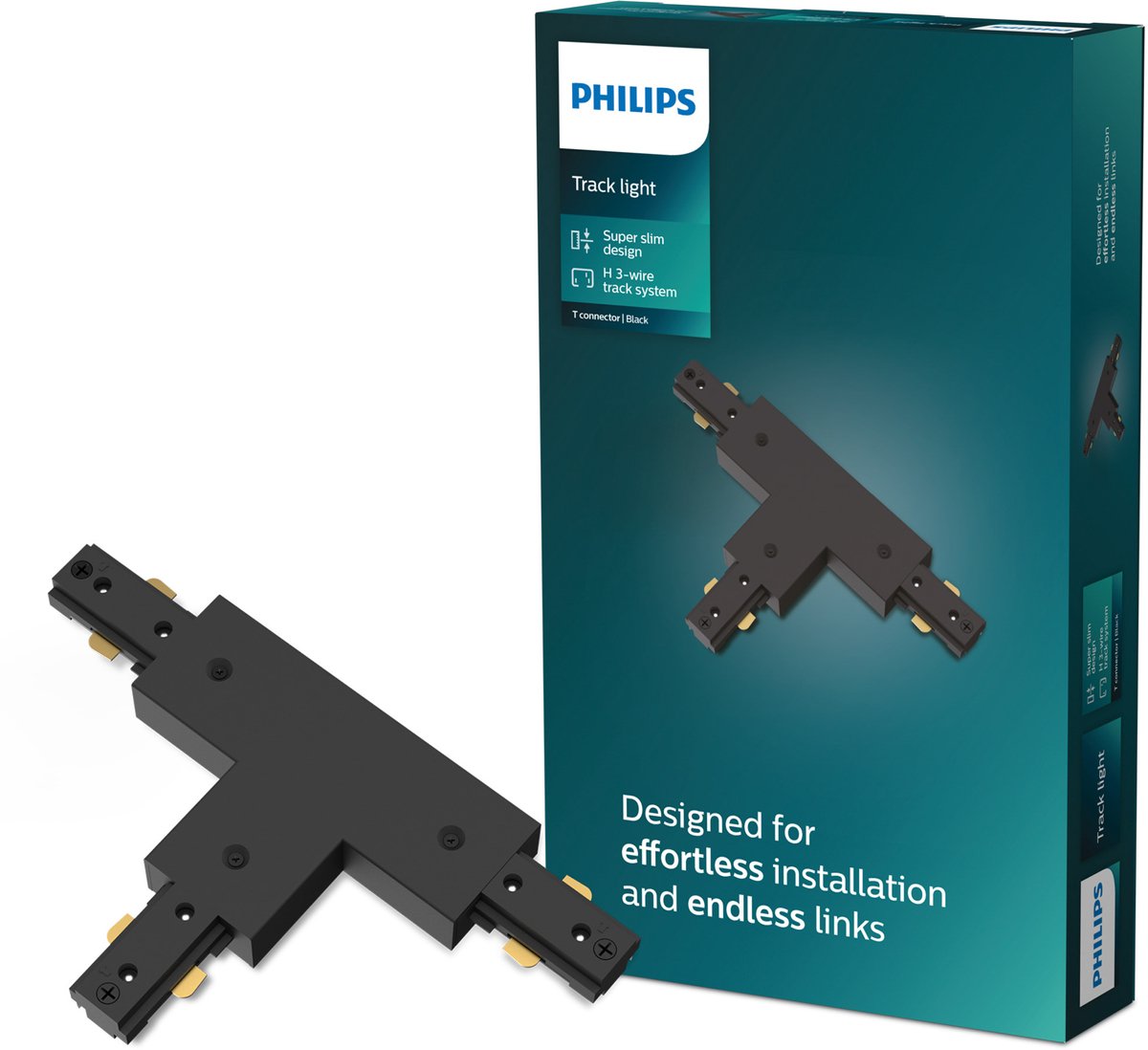Philips led philips easylink - connector - t-vormige connector - zwart - railverlichting