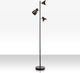 B.k.licht - lampada da terra industriale - lampada da terra oro nero - barra girevole - con attacco E27 - h.: 166cm