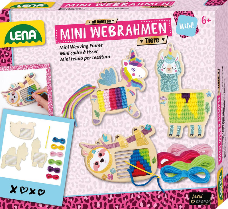 Animales del telar Lena: juguetes creativos para niños.