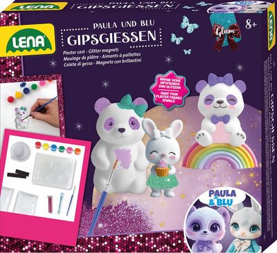 Lena gips gieten glitter figuren knutselset voor kinderen creatief.