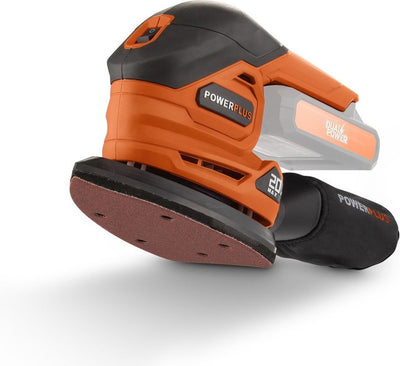 Levigatrice palmare a batteria Powerplus Dual Power POWDP50200 - Levigatrice multifunzione da 20 V - 1 foglio abrasivo, sacchetto per la raccolta della polvere - senza batteria e caricabatterie