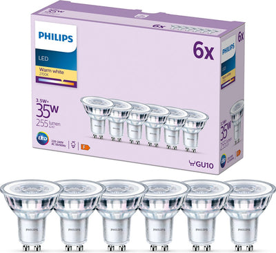Spot LED Philips - 35 w - gu10 - luce bianca calda - 6 pezzi