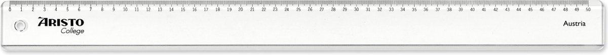 Righello Aristo - geocollege - lunghezza 50 cm - scala mm cm - plastica trasparente - ar-23050