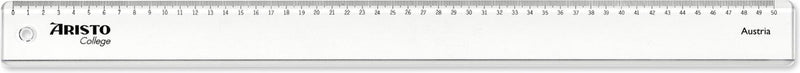 Aristo liniaal - geocollege - lengte 50cm - mm cm schaalverdeling - transparant kunststof - ar-23050