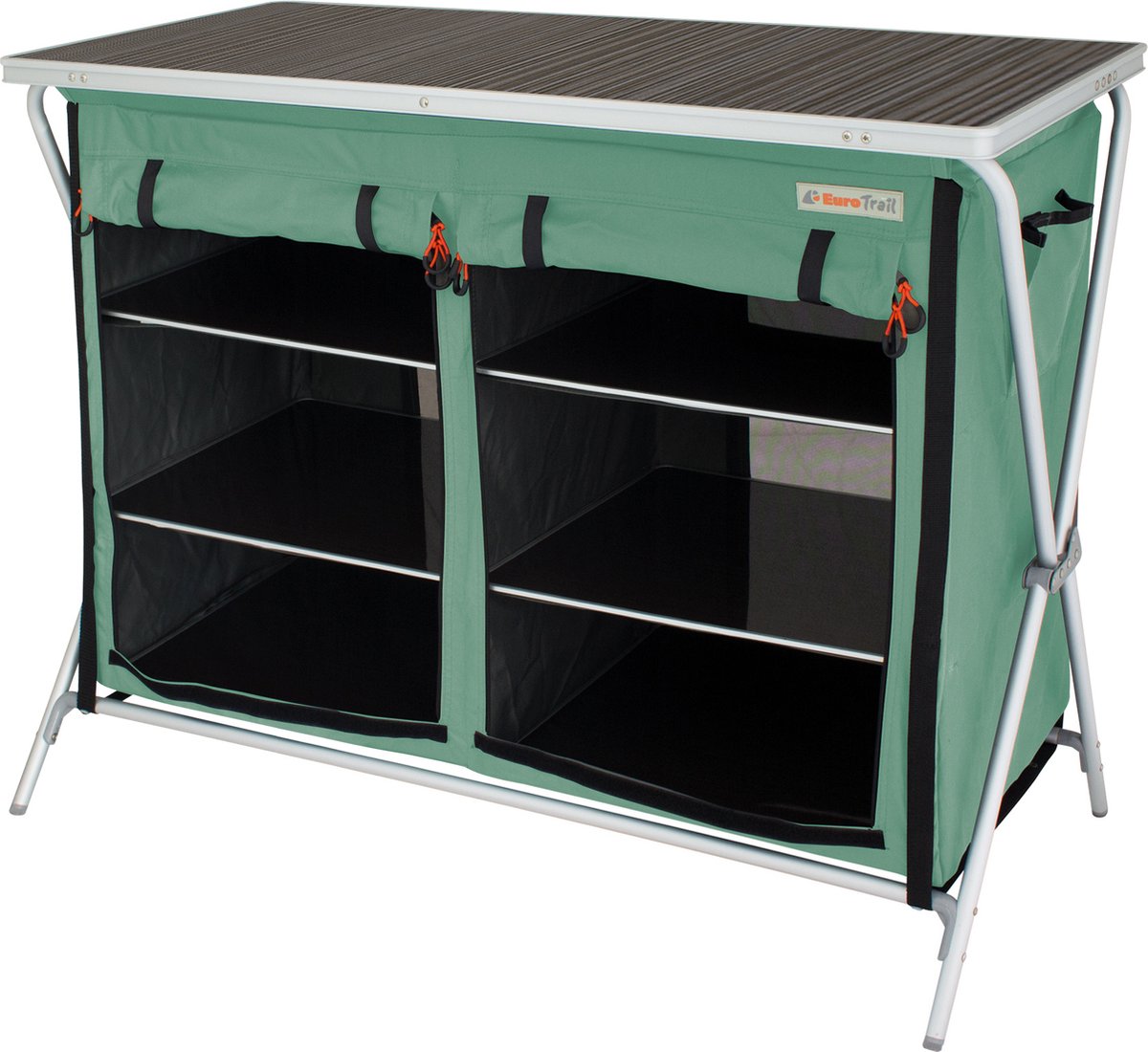 Armadio da campeggio Eurotrail Brocas 110 x 52 x 90 cm alluminio verde nero