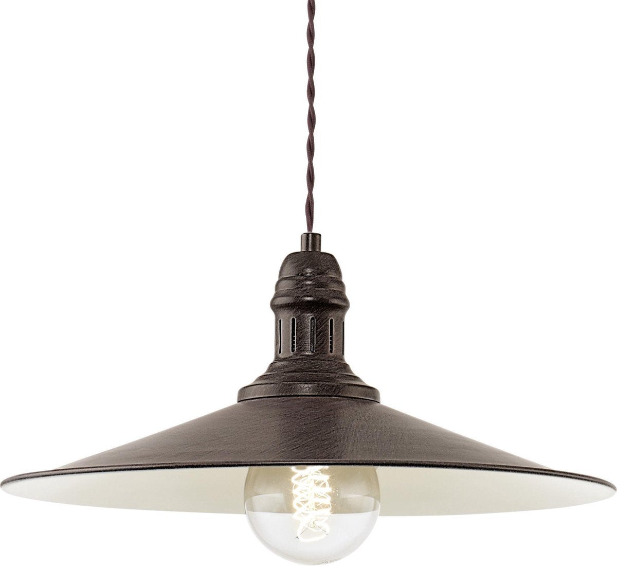 Eglo stockbury - lampada a sospensione - 1 luce - ø360mm. - marrone antico, beige