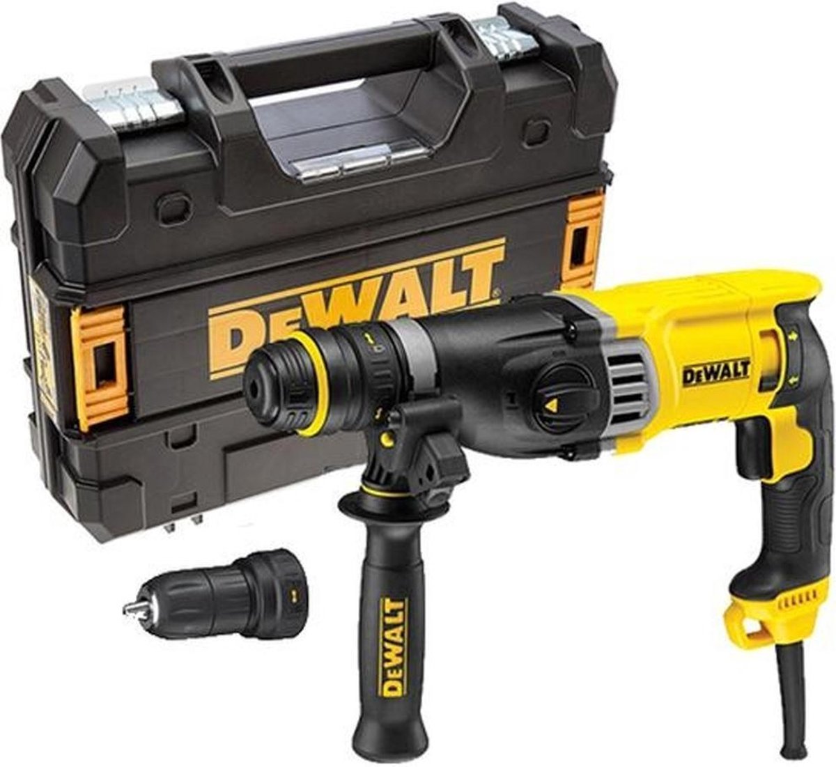 Martillo combinado Dewalt d25144k 28 mm SDS+ con portabrocas de cambio rápido | 900w 3.0j - d25144k-qs
