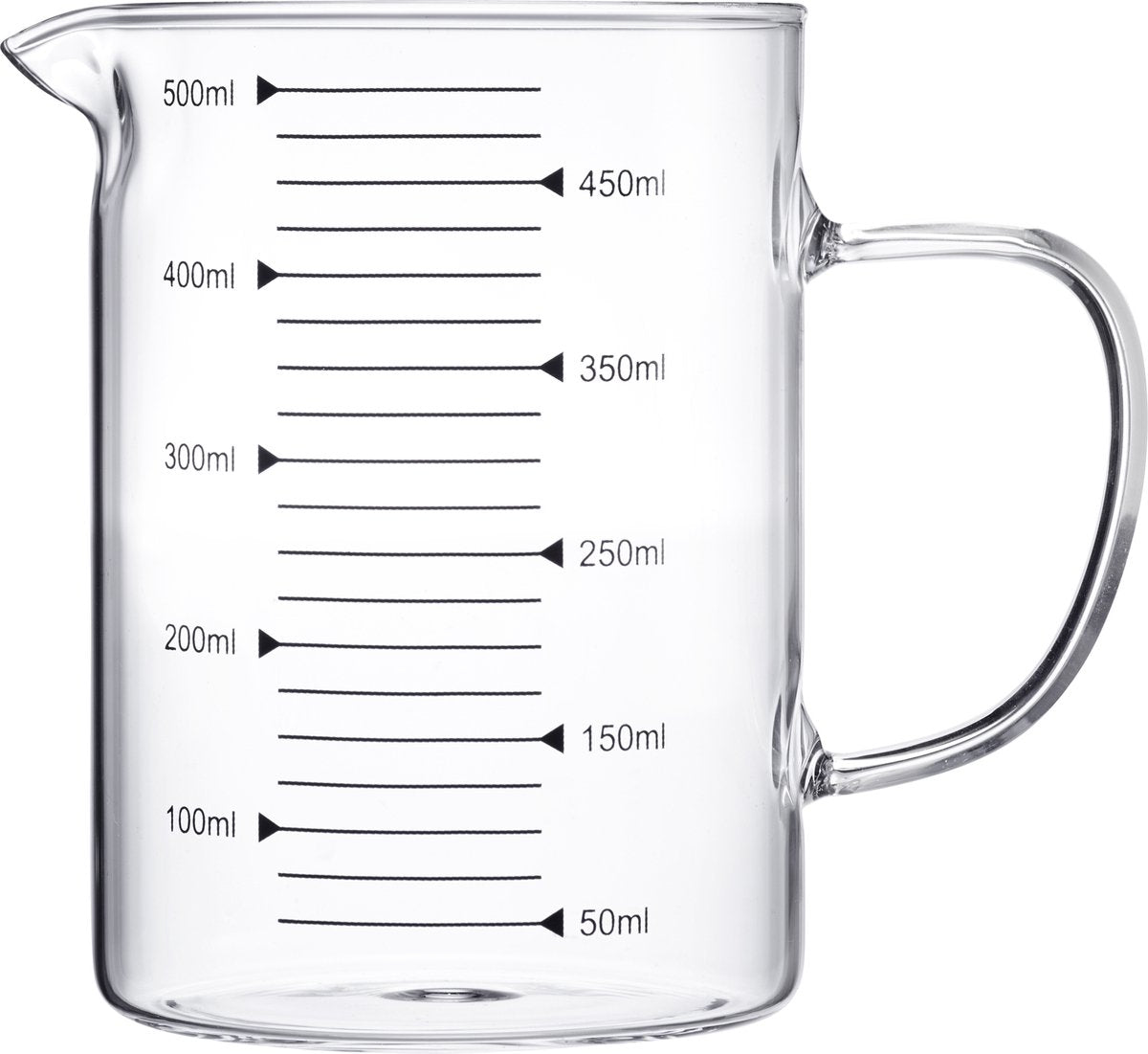 Vaso medidor de vidrio Westmark - ideal para medir ingredientes para hornear y cocinar, apto para microondas, resistente a altas temperaturas, mango ergonómico - 0,5 litros
