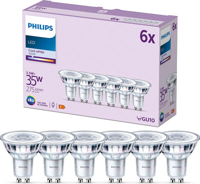 Spot LED Philips - 35 w - gu10 - luce bianca fredda - 6 pezzi