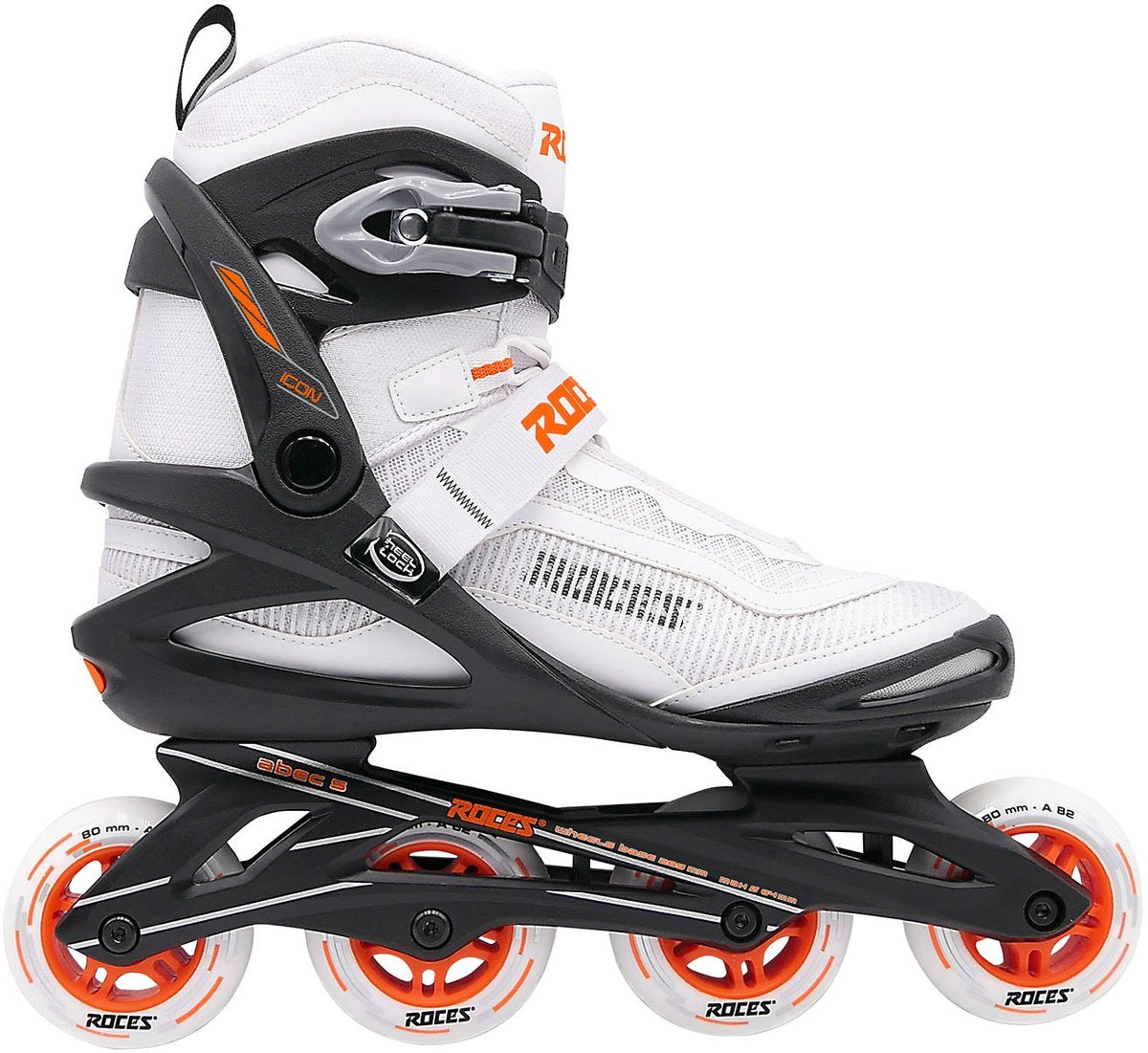 Roces icon x 80 skeelers - inline skates - wit oranje - maat 39