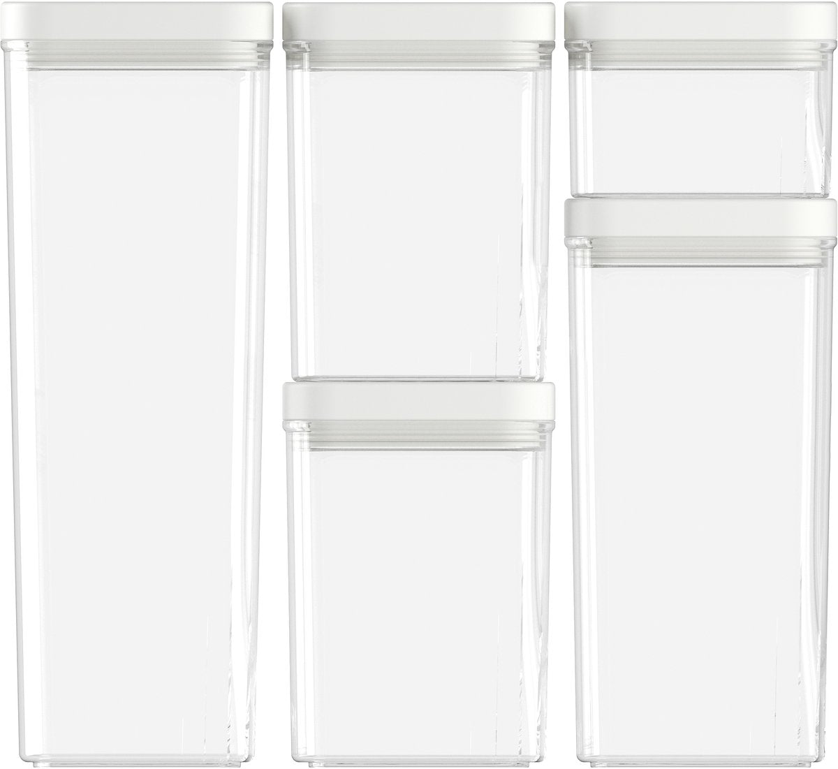 Taniche di stoccaggio Curver Kara - set 0,5 l + 2x1,2 l + 1,8 l + 2,4 l - bianco