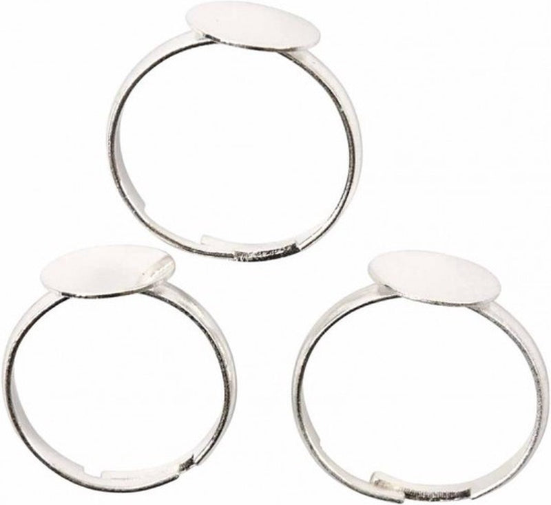 Anillo para el dedo Creativ company, bañado en plata, 3 piezas 1 caja