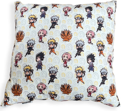 Naruto sasuke sakura plush cushion white 38 x 38 cm - anime decorative cushion - one piece, hunter x hunter, attack on titan, dragon ball z, my hero academia - play and cuddle with the nicest children's room cushions