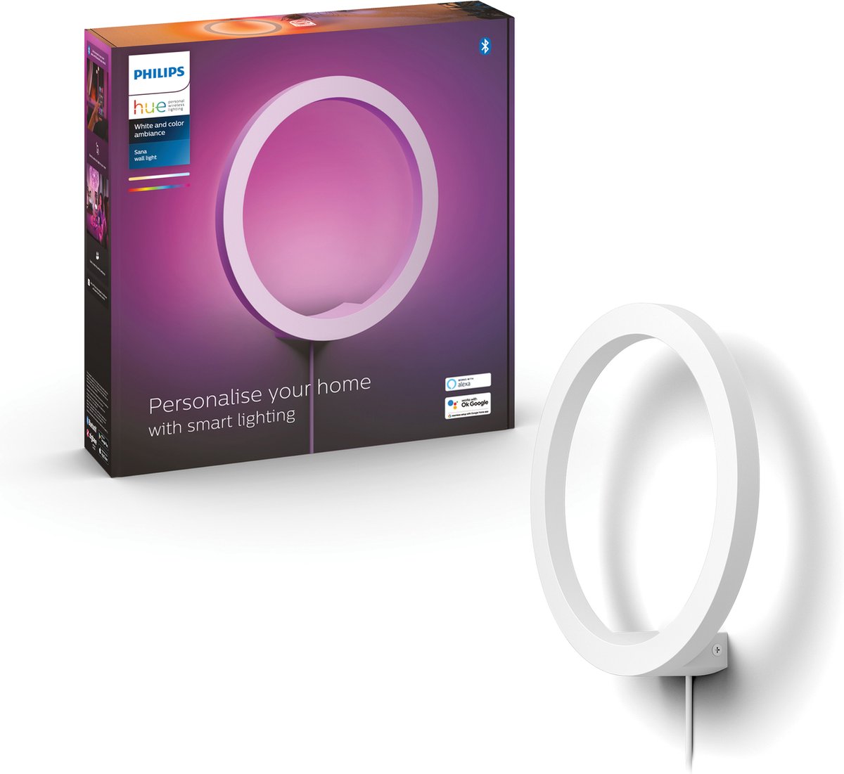 Lampada da parete Philips Hue Sana - bianca e luce colorata - bianca
