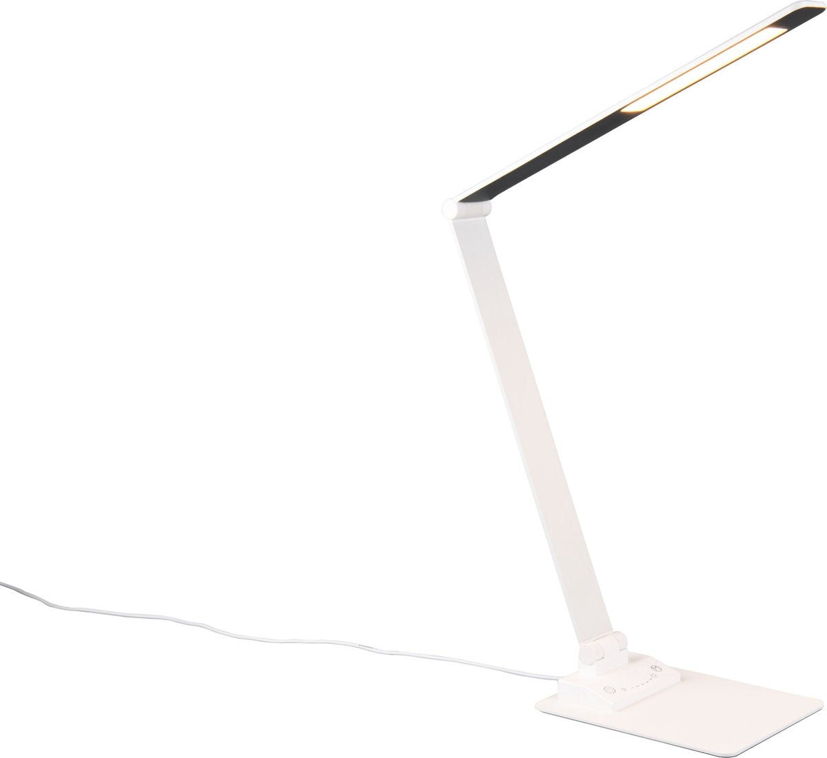 Trio travis - table lamp - desk lamp - white matt - incl. 1x SMD 6.5W - integrated dimmer - memory function - USB port - charging function