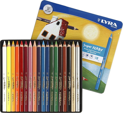 Lyra Super Ferby 1 matite colorate, l: 18 cm, riempimento di 6,25 mm, vari colori, 18 pezzi 1 scatola