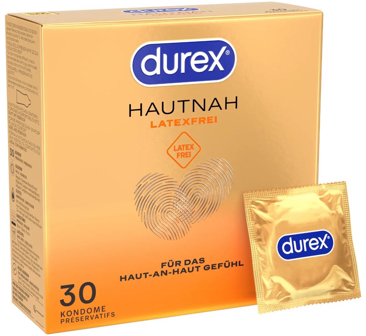 Durex - condones finos sin látex xl - 30 piezas