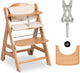Set seggiolone Hauck beta+ - certificato FSC® - legno - comprese ruote e tavolino in legno - naturale