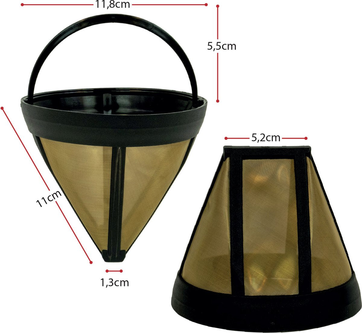 Filtro permanente color oro per caffettiera scanpart misura 4