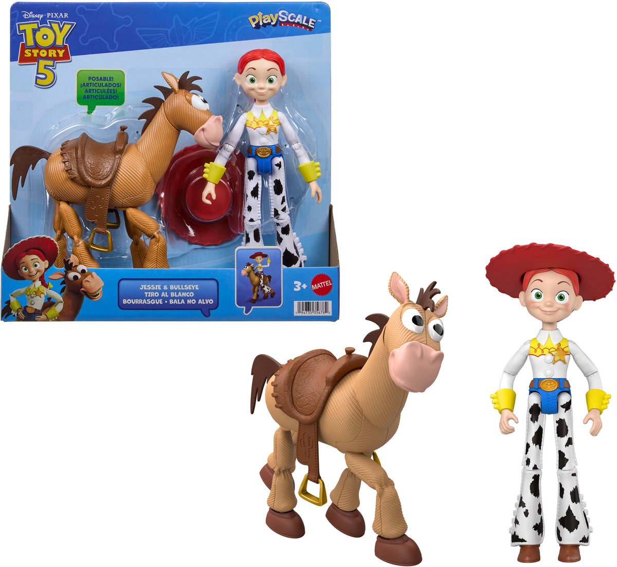 Mattel disney e pixar toy story 5 jessie e bullseye figura 18 cm 2 unità