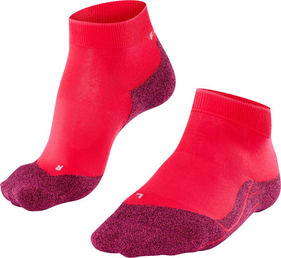 Calzini da corsa Falke Ru4 leggeri corti antivesciche in materiale funzionale lyocell da donna rossi - taglia 37-38