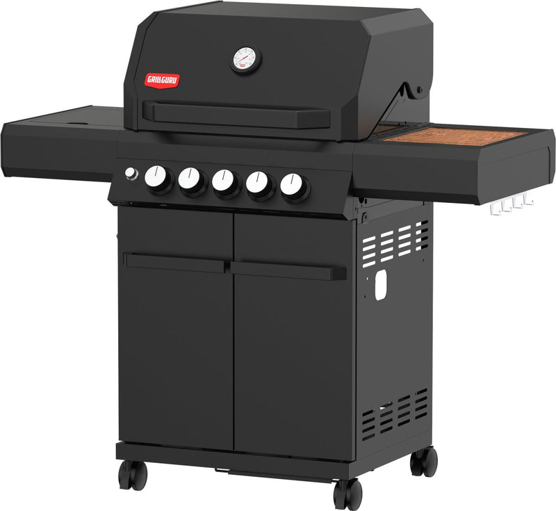 Grill guru burner 3 - barbacoa de gas - 2x quemador principal - 1x infrarrojos - 1x quemador lateral - 1x quemador trasero - negro