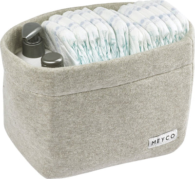 Meyco baby knit basic changing basket - sand melange - small