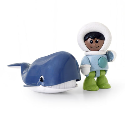 Tolo bio toy set whale and pool boy - educational sustainable toys.