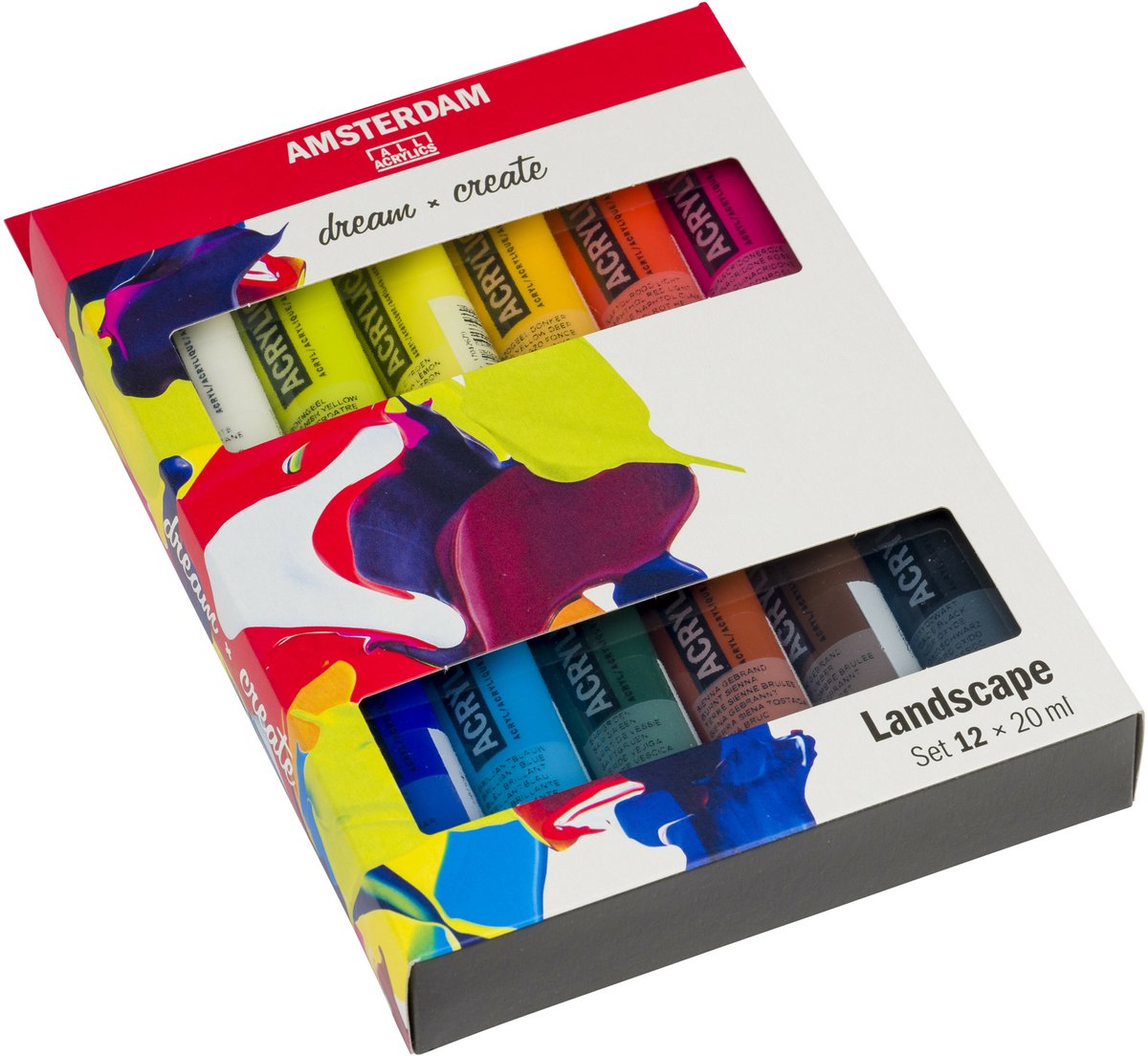 Bruynzeel Amsterdam serie estándar pintura acrílica paisaje set 20ml, 12 piezas.