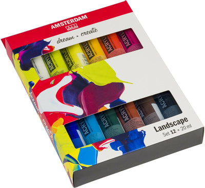 Bruynzeel Amsterdam serie estándar pintura acrílica paisaje set 20ml, 12 piezas.
