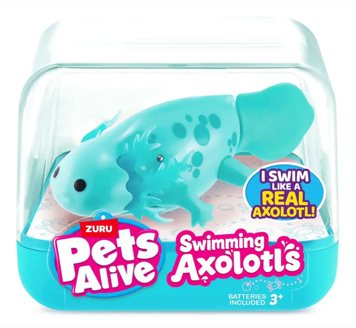 Zuru Pets Alive Swimming Axolotl - Gioco acquatico interattivo - da 3 anni - Pesce robot giocattolo - Nuota in 5 direzioni