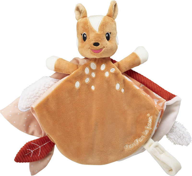 Sophie la giraffa, ventaglio di stoffa per coccole, ventaglio del cervo - panno per coccole per bambini, regalo di maternità, regalo per baby shower, da 0 mesi, 15 x 15 cm