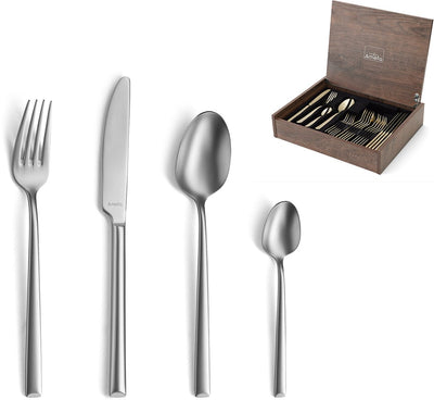 Set posate Amefa metropole 24 pezzi - velluto - in lussuosa scatola di legno - 6 persone