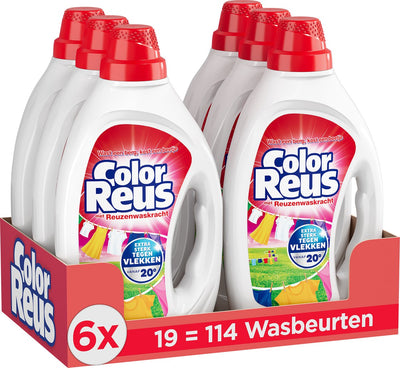 Color reus gel - liquid detergent - colored laundry - value pack - 6 x 19 washes
