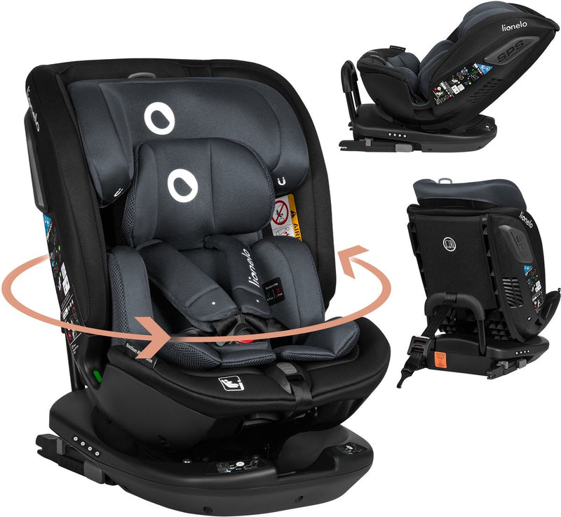 Lionelo Bastiaan RWF Silla de coche i-size 0-36 kg - isofix - giratoria 360° - i-size r129 - atrás adelante - protección lateral - reposacabezas tri-guard - desde el nacimiento hasta los 12 años