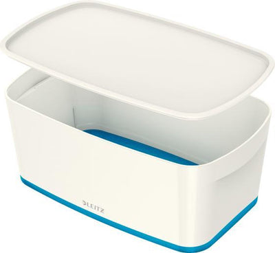 Leitz mybox® piccola con coperchio, scatola portaoggetti - blu bianco