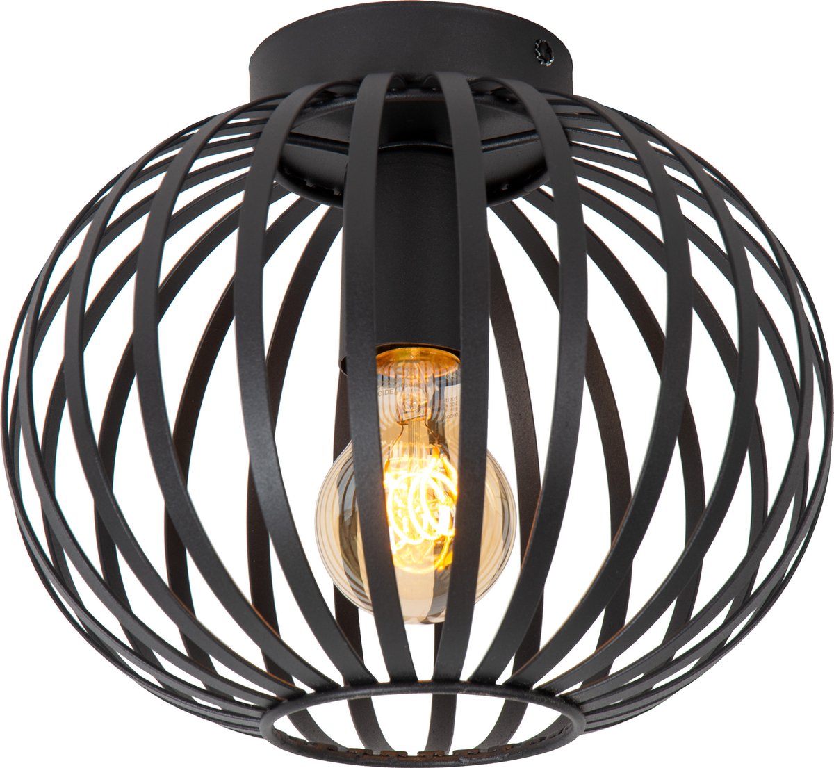 Lucide manuela –sylvan - lampada da soffitto (lampada da soffitto) - ø 25,5 cm - 1xe27 - nero